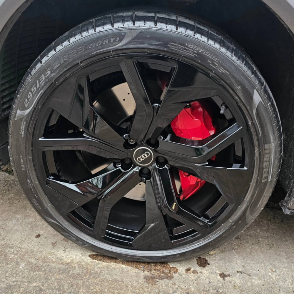 Alloy wheel after kerb damage repair